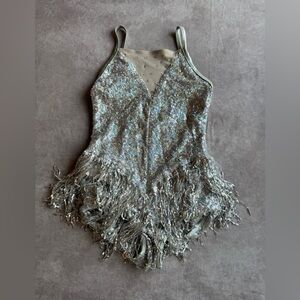 Weissman Silver Sequin Kids Dance Costume